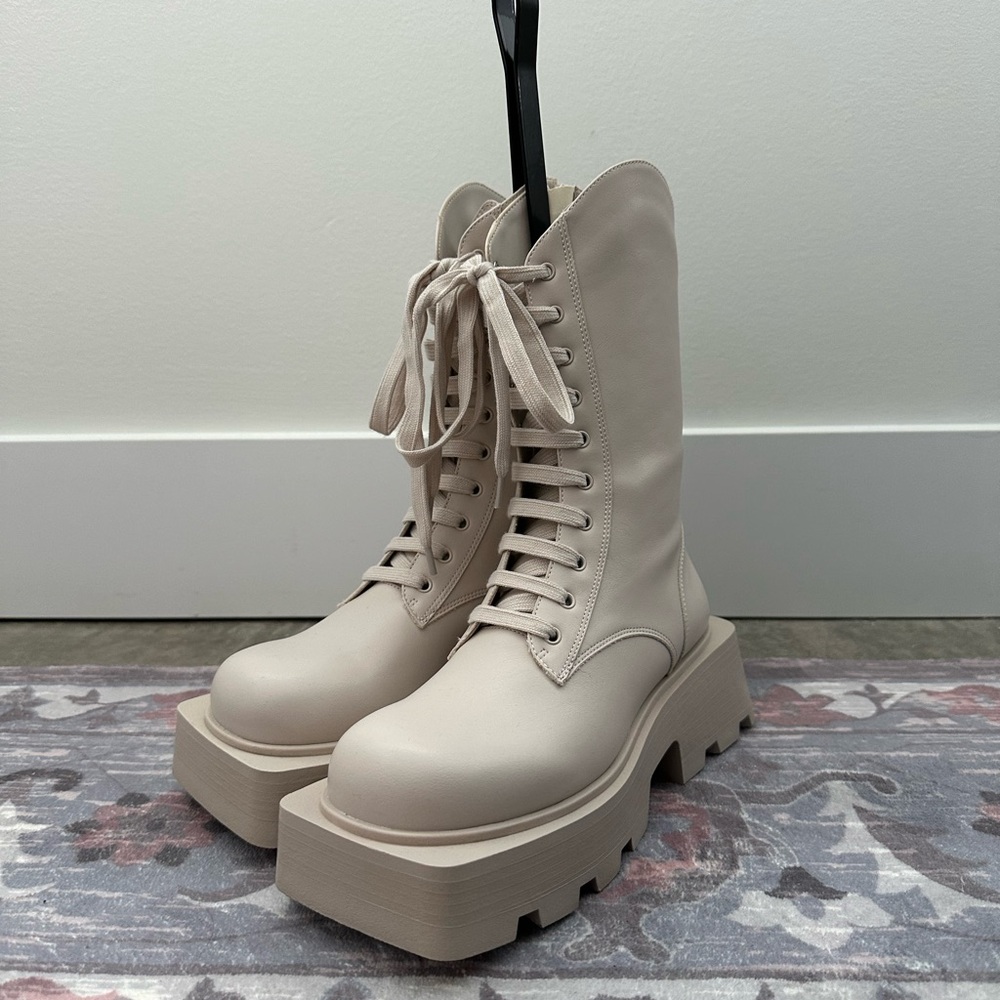 NWOT Charles and Keith Square Toed Chunky Boots